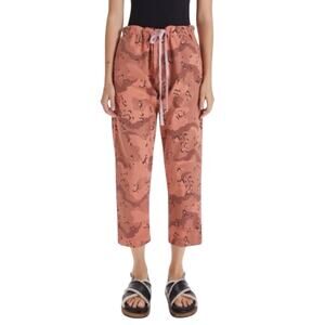 Mother NWT The Catch All Ankle Jeans Shrimp Pink Camo Size 28 Drawstring Twill